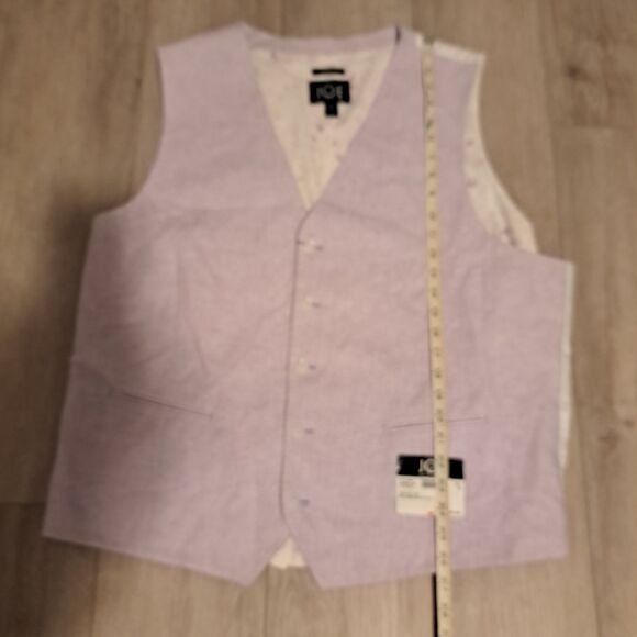 Joseph Abboud Men's Suit Vest Size 2X NWT Light Lilac Linen Cotton Button Front - Picture 6 of 9